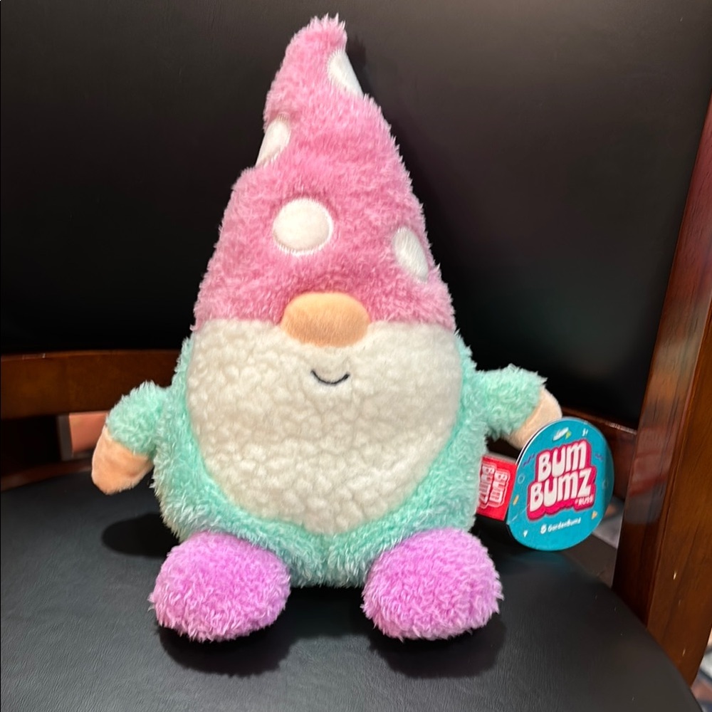 Pink and Green Plush Gnome Stuffed Animal
